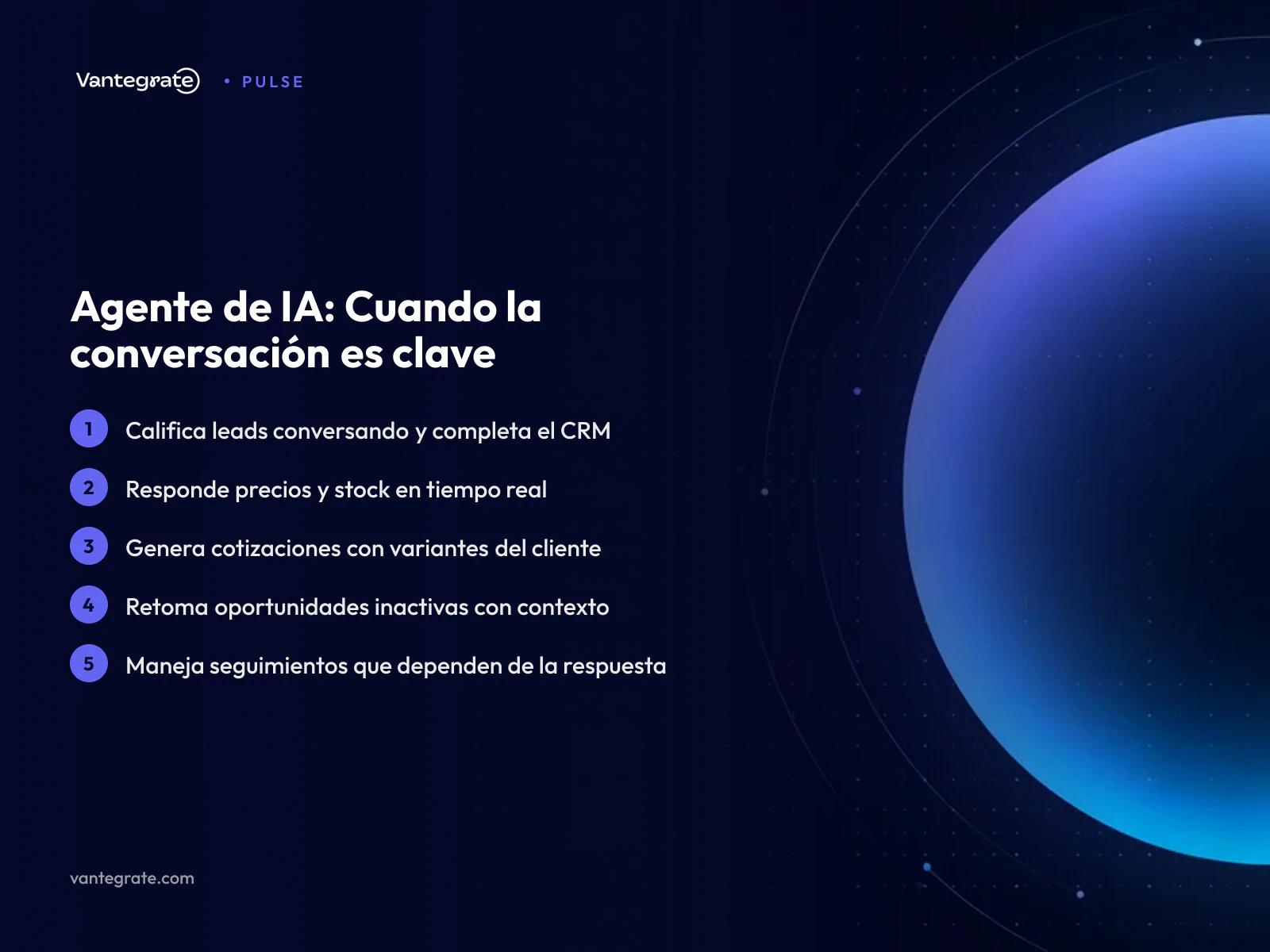Infografía que compara cuándo usar un agente de IA en ventas conversacionales y cuándo las reglas del CRM.