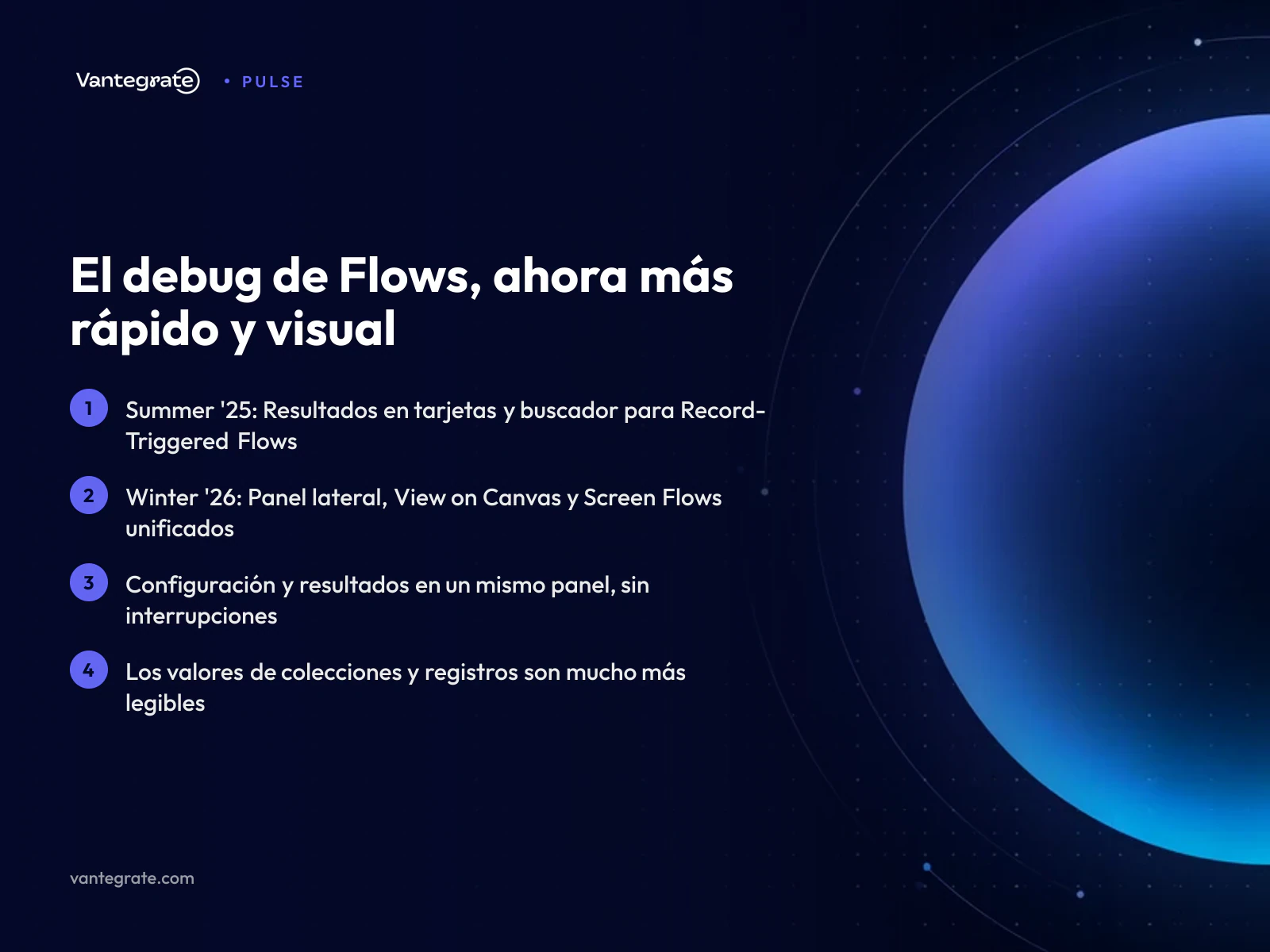 Diagrama de evolución del panel de depuración de Salesforce Flow, mostrando las fases de lanzamiento y sus características