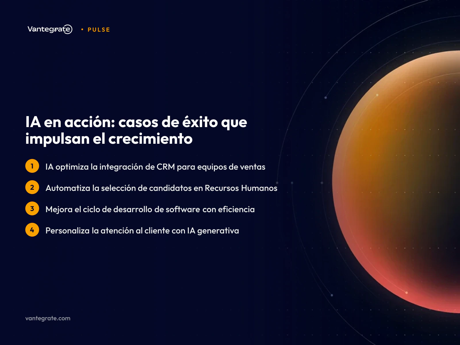 Diagrama que ilustra cómo la IA se aplica en ventas, RRHH, ingeniería de software y atención al cliente para generar