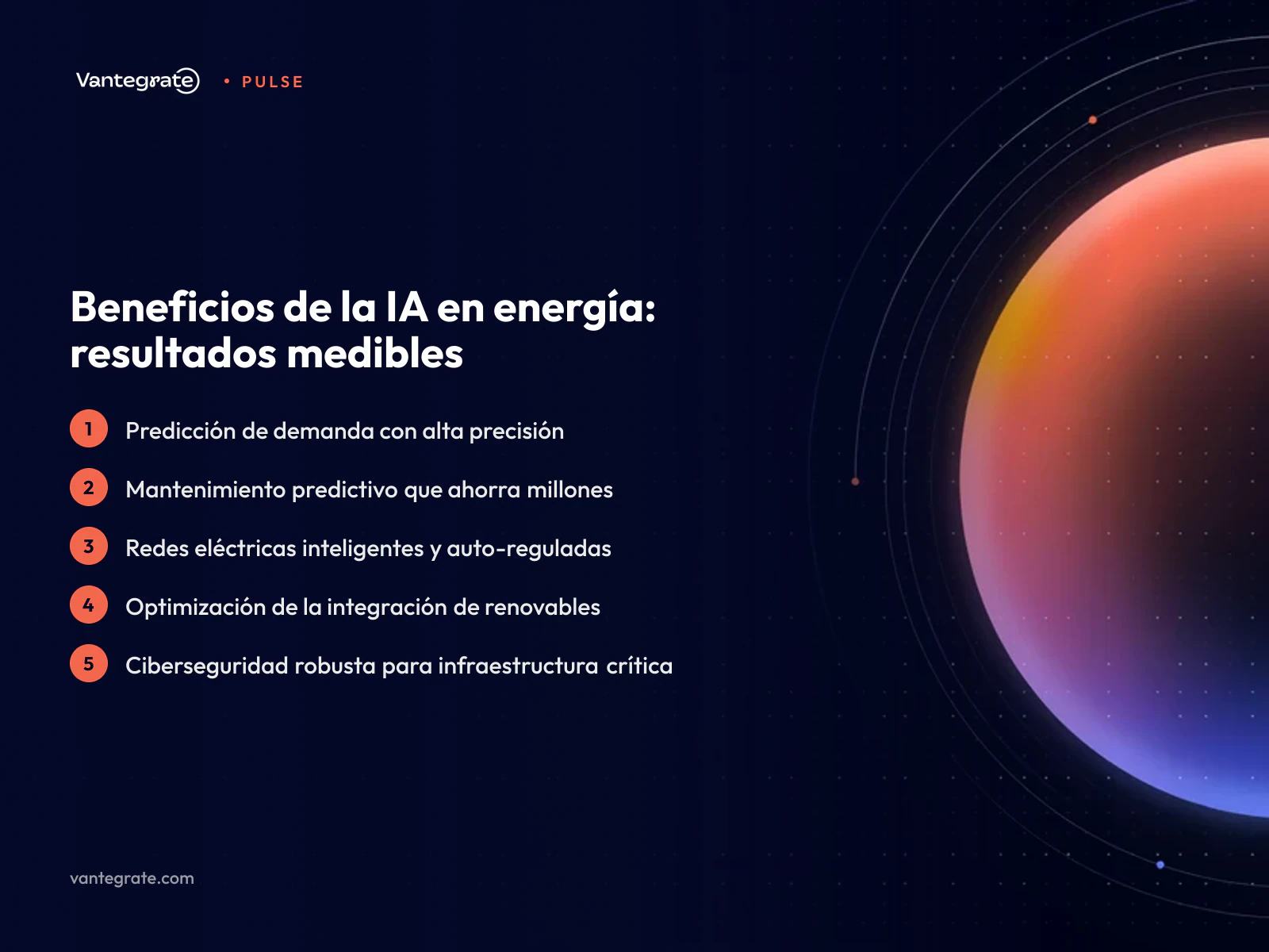 Diagrama de flujo que ilustra cómo la IA genera beneficios concretos en el sector energético, como ahorro de costos y