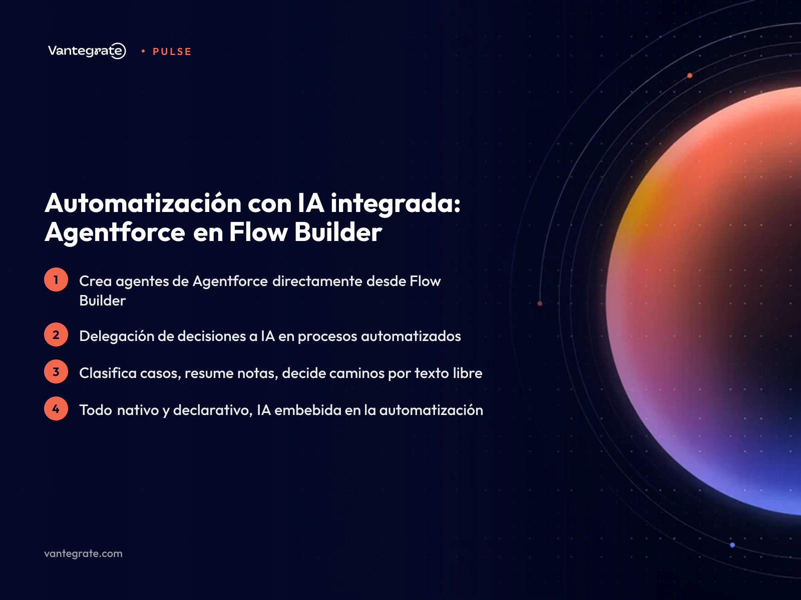 Infografía sobre Agentforce en Flow Builder, mostrando un diagrama de flujo y nodos de IA.