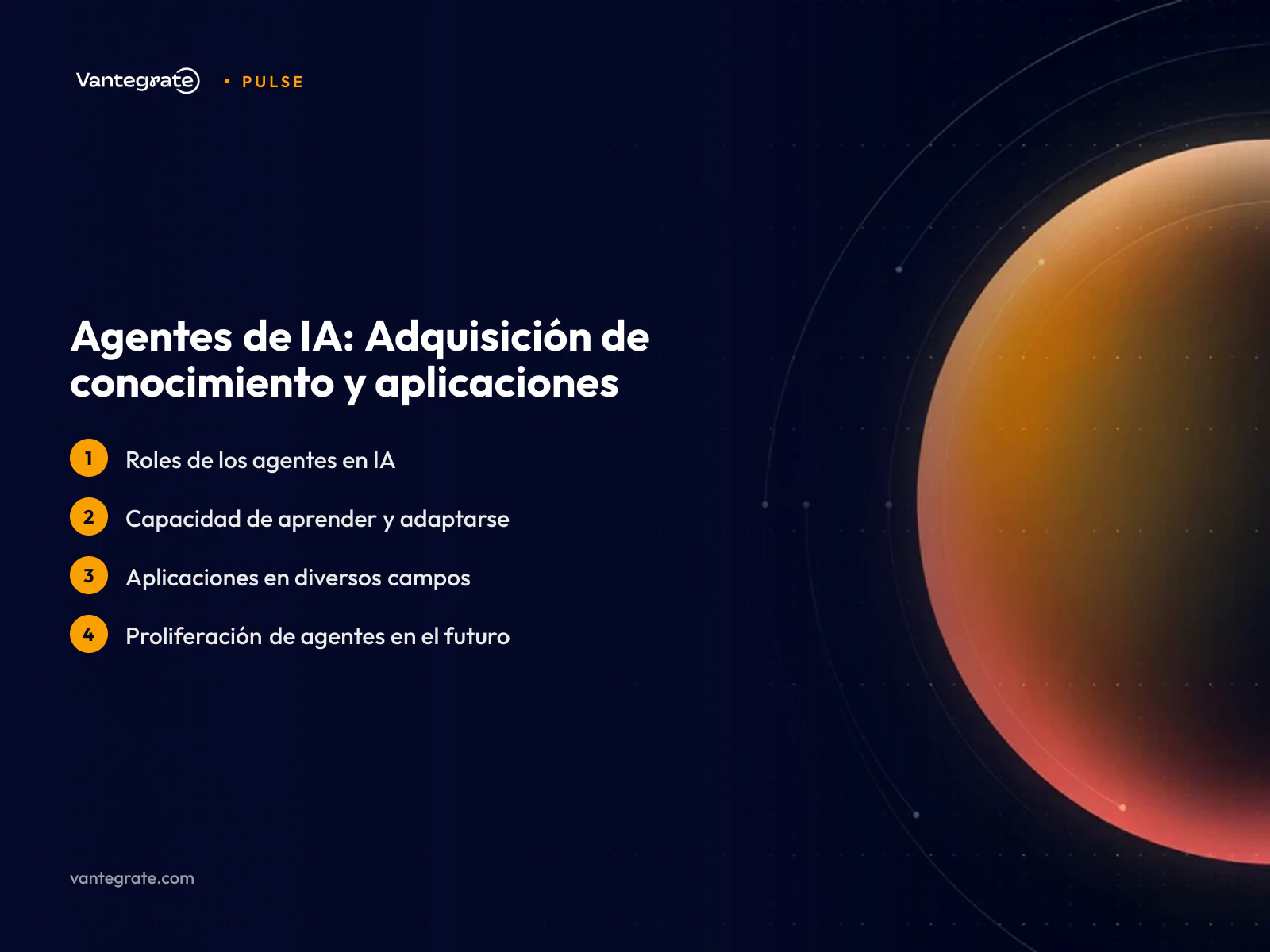 Diagrama de nodos interconectados que simbolizan la red de conocimiento y las capacidades de los agentes de IA.