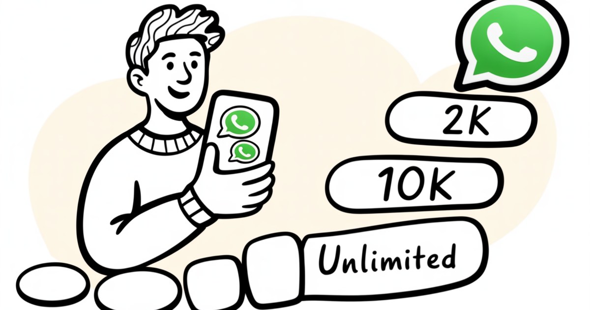 WhatsApp no te limita los mensajes. Te limita a cuántas personas les podés escribir primero