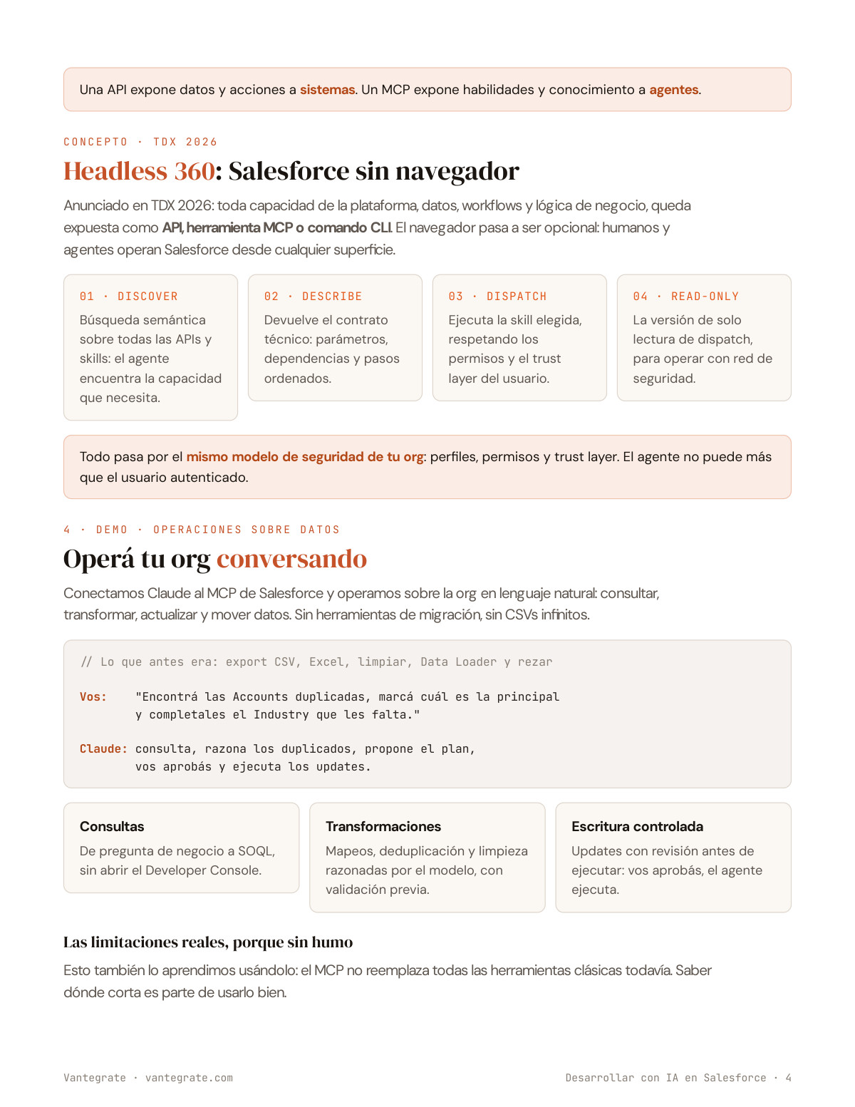 Página 4 de Masterclass: Desarrollar con IA en Salesforce, casos reales y trucos.