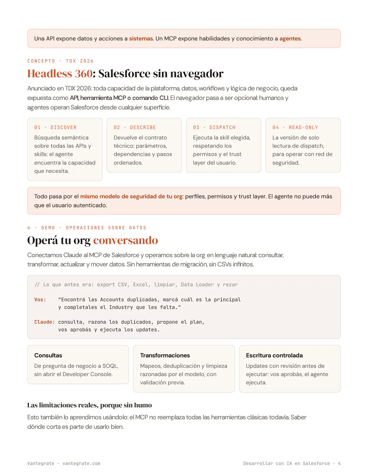 Página 4 de Masterclass: Desarrollar con IA en Salesforce, casos reales y trucos.